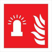 ISO 7010 registered safety signs fire equipment action emergency signs Fire alarm flashing light vector