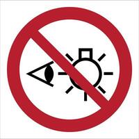 ISO 7010 Registered safety signs symbol pictogram Warnings Caution Danger Prohibition Do not stare at light source vector