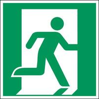 ISO 7010 Standard building emergency evacuation safe condition first aid signs Emergency exit right hand vector