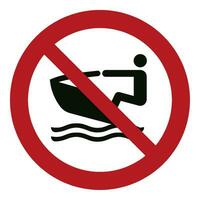 ISO 7010 Registered safety signs symbol pictogram Warnings Caution Danger Prohibition No personal water craft vector