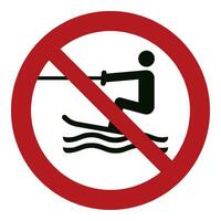 ISO 7010 Registered safety signs symbol pictogram Warnings Caution Danger Prohibition No towed water activity vector