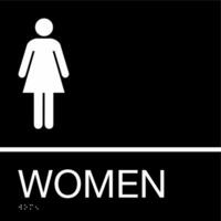 Office Restroom Toilet Closet Identification Braille Sign Styles Non Accessible Womens vector