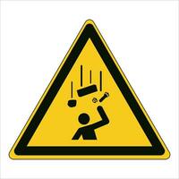 ISO 7010 Registered safety signs symbol pictogram Warnings Caution Danger Falling objects vector