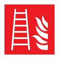 ISO 7010 registered safety signs fire equipment action emergency signs Fire ladder vector