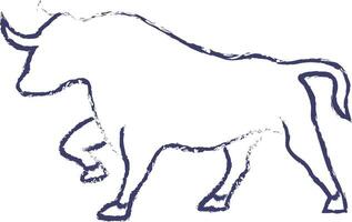 Bull hand drawn vector illustration
