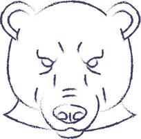 Polar bear face hand drawn vector illustration