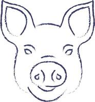Pig face hand drawn vector illustration