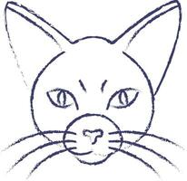 gato cara mano dibujado vector ilustración