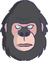 Gorilla face hand drawn vector illustration