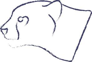 jaguar cara mano dibujado vector ilustración