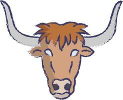 Yak face hand drawn vector illustration