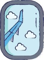 vuelo ventana mano dibujado vector ilustración