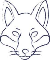 Fox face hand drawn vector illustration