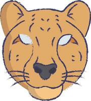 Cheetah face hand drawn vector illustration