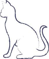 gato mano dibujado vector ilustración
