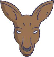 Kangaroo face hand drawn vector illustration