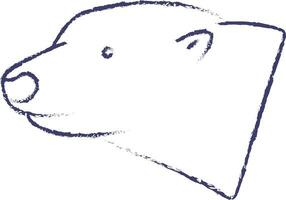 polar oso cara mano dibujado vector ilustración