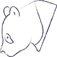 Panda face hand drawn vector illustration