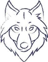 Wolf hand drawn vector illustration