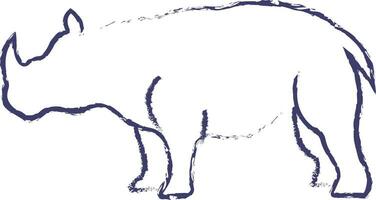 Rhinoceros hand drawn vector illustration
