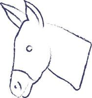 Burro cara mano dibujado vector ilustración