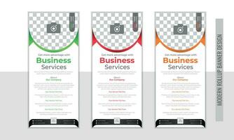 Abstract Rollup Banner Design Vector Template