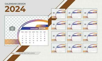 calendario diseño vector modelo 2024