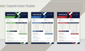 Corporate Invoice Design Template vector