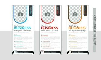 Stylish Rollup Banner design layout vector