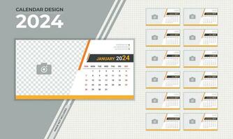 Elegant and simple Desk Calendar Design 2024 vector