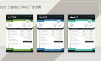 Corporate invoice design template vector