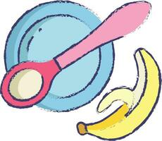 banana puree hand drawn vector illustration