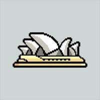 Pixel art illustration Sydney Opera. Pixelated Opera House. Australia Sydney opera house France landmark icon pixelated for the pixel art game and icon for website and video game. old school retro. vector