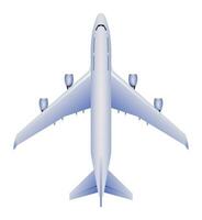 Airplane top view vector illustration isolated on white background