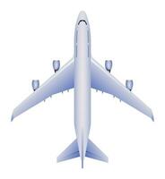 Airplane top view vector illustration isolated on white background