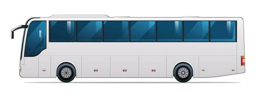 Bus vector illustration. Public transport, side view bus isolated on white background