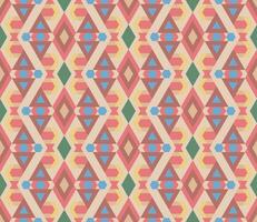 Ethnic seamless pattern with rhombuses, triangles, geometric shapes. Tribal geometrical background. vector