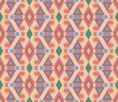 Ethnic seamless pattern with rhombuses, triangles, geometric shapes. Tribal geometrical background. vector