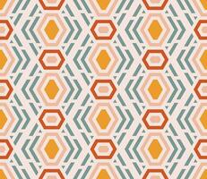 Ethnic seamless pattern with rhombuses, triangles, geometric shapes. Tribal geometrical background. vector