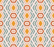 Ethnic seamless pattern with rhombuses, triangles, geometric shapes. Tribal geometrical background. vector