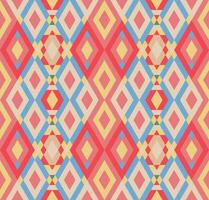 Ethnic seamless pattern with rhombuses, triangles, geometric shapes. Tribal geometrical background. vector