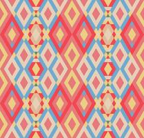 Ethnic seamless pattern with rhombuses, triangles, geometric shapes. Tribal geometrical background. vector