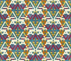 Ethnic seamless pattern with rhombuses, triangles, geometric shapes. Tribal geometrical background. vector