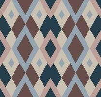 Ethnic seamless pattern with rhombuses, triangles, geometric shapes. Tribal geometrical background. vector