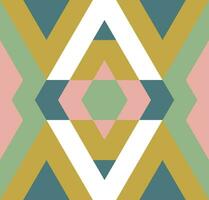 Ethnic seamless pattern with rhombuses, triangles, geometric shapes. Tribal geometrical background. vector