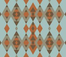 Ethnic seamless pattern with rhombuses, triangles, geometric shapes. Tribal geometrical background. vector