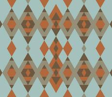 Ethnic seamless pattern with rhombuses, triangles, geometric shapes. Tribal geometrical background. vector