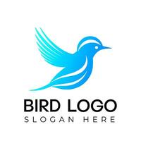 Vector Flying Bird logo Illustration with gradient colorful  Style