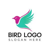 Vector Flying Bird logo Illustration with gradient colorful  Style