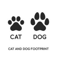 gato y perro pata impresión vector. gato y perro vector huella icono